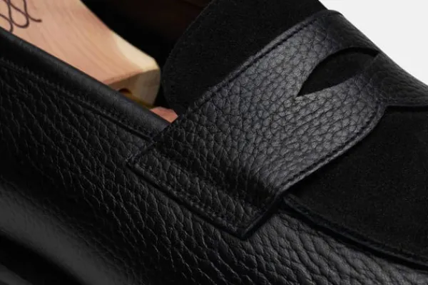 Loafers>MORJAS The Penny Loafer BlackGrainu&BlackSuede