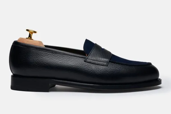 Loafers>MORJAS The Penny Loafer BlackGrainu&NavySuede