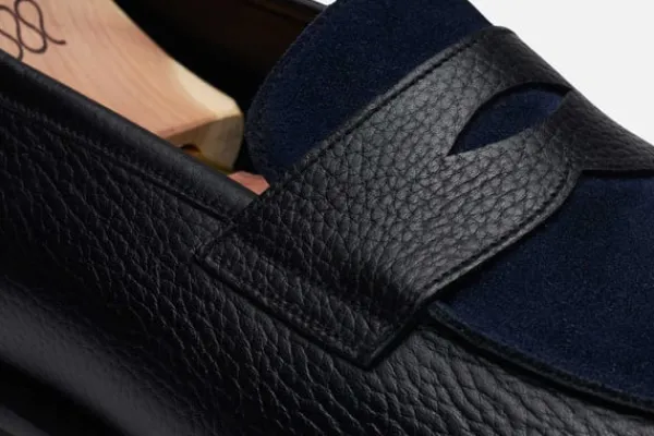 Loafers>MORJAS The Penny Loafer BlackGrainu&NavySuede